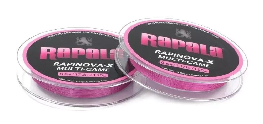 Леска плетеная RAPALA Rapinova-X Multi Game розовая 150 м (0,16 мм/ #1)