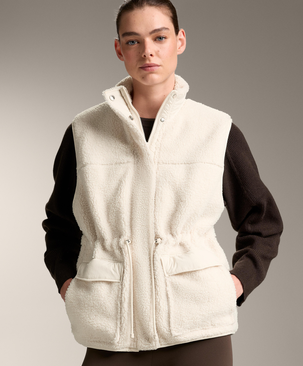 Oysho Жилет из искусственной овчины, экрю