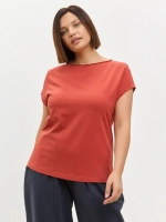 Футболка оверсайз с рукавами крылышками терракот