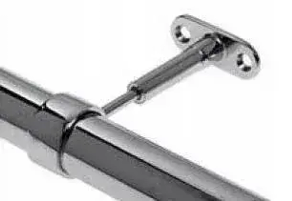 Держатель трубы d25 мм регулируемый сквозной (хром) - 2 шт