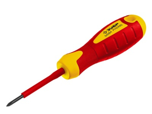 Отвертка PH 0*60мм ЗУБР Профессионал ПРОФИ ЭЛЕКТРИК диэлектрическая до 1000В трехкомпонент рукоятка