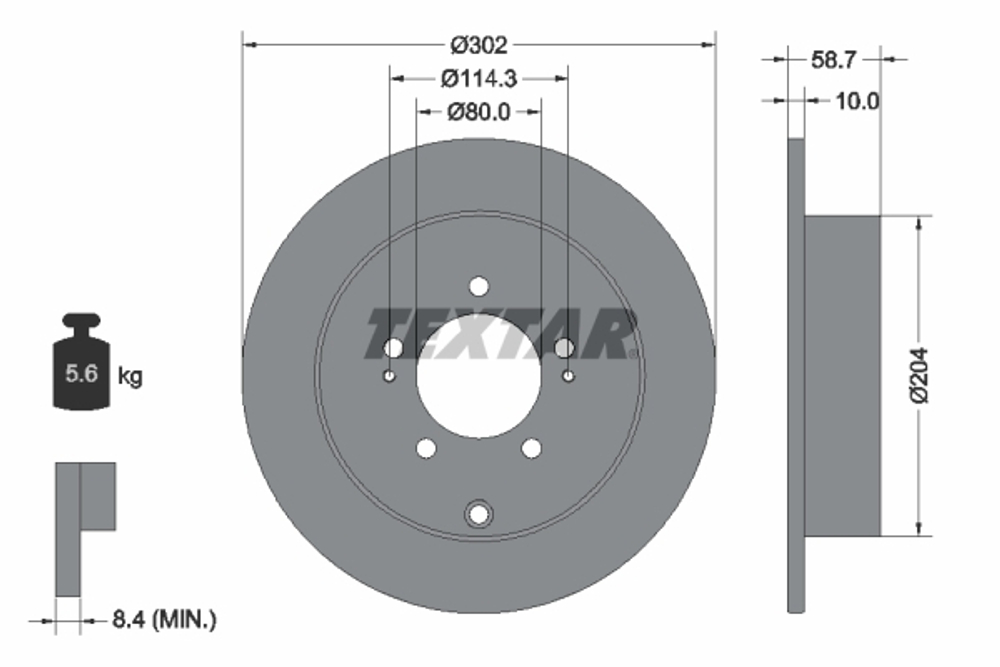 TEXTAR - 92167003-TET - Brake Disc