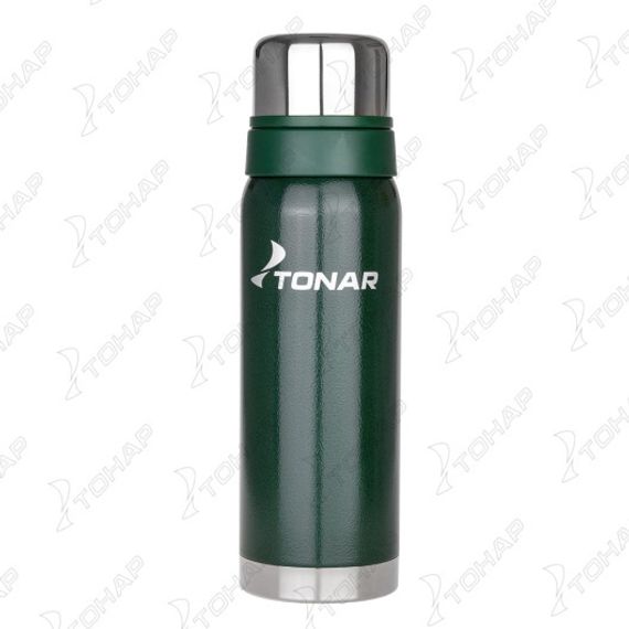 Термос (HS.TM-056-G) 750ML с ситечком зеленый (2 крышки-кружки) TONAR