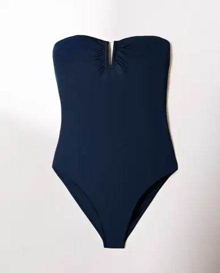 ZARA HOME КУПАЛЬНИК С ВЫРЕЗОМ В ВИДЕ СЕРДЕЧКА, МОРСКОЙ СИНИЙ
