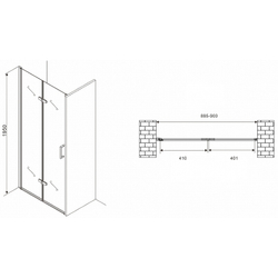 Душевая дверь Abber Zart 90 AG08090P профиль Хром стекло прозрачное