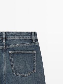 Massimo Dutti Джинсы средней посадки с широкими штанинами, средне-синий