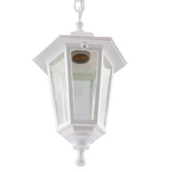 Садово-парковый светильник ЭРА НСУ 06-60-001 белый 6 гранный подвесной IP44 Е27 max60Вт | Садово-парковые светильники