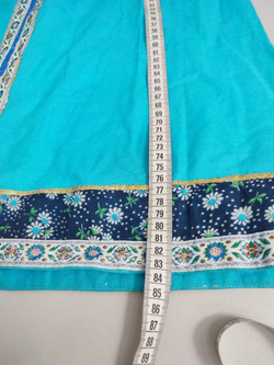 Сарафан "Русский народный" голубой на 12 лет