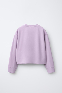 ZARA ТОЛСТОВКА ИЗ МОДАЛА С ТЕКСТОМ, ЦВЕТ МАЛЬВЫ