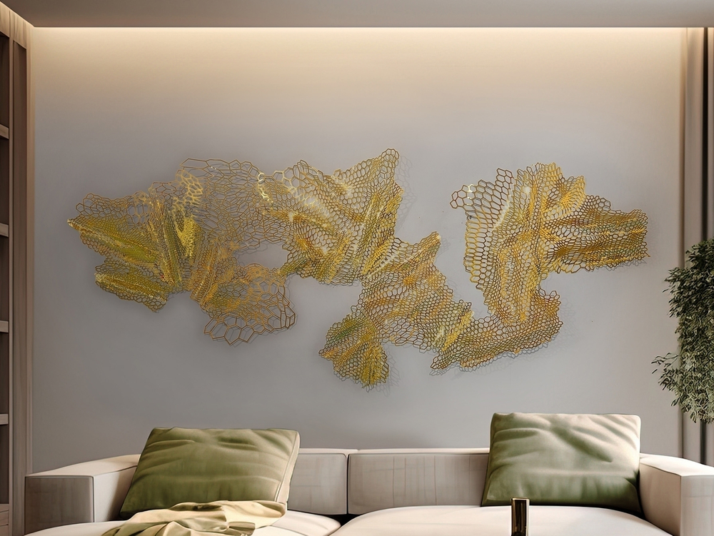 Drako Настенная скульптура золотой/стальной