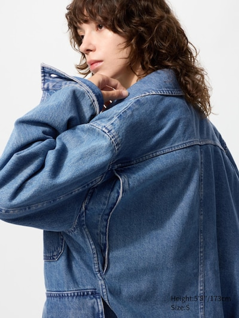 UNIQLO Джинсовая куртка оверсайз, синий