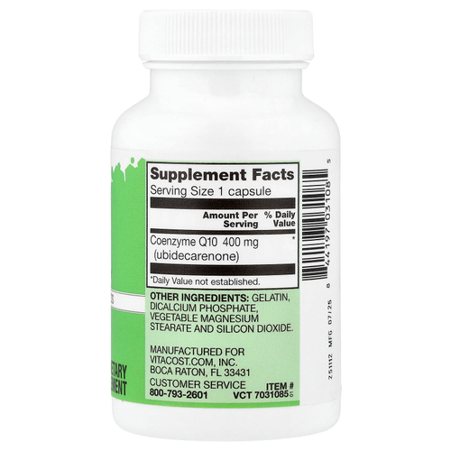 Vitacost, CoQ10, 400 мг, 60 капсул