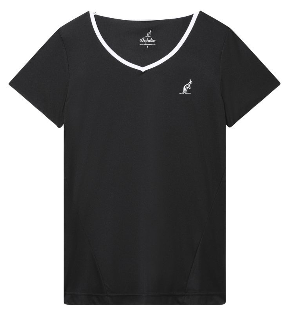 Женская теннисная футболка Australian T-Shirt Ace With Back Split - black