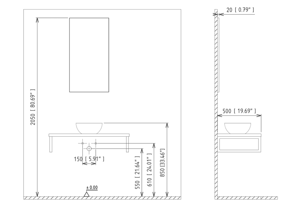 Консоль под раковину ORKA Kestel 120 подвесная, дуб