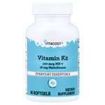 Vitacost, витамин K2, MK-7 с наттокиназой, 90 капсул