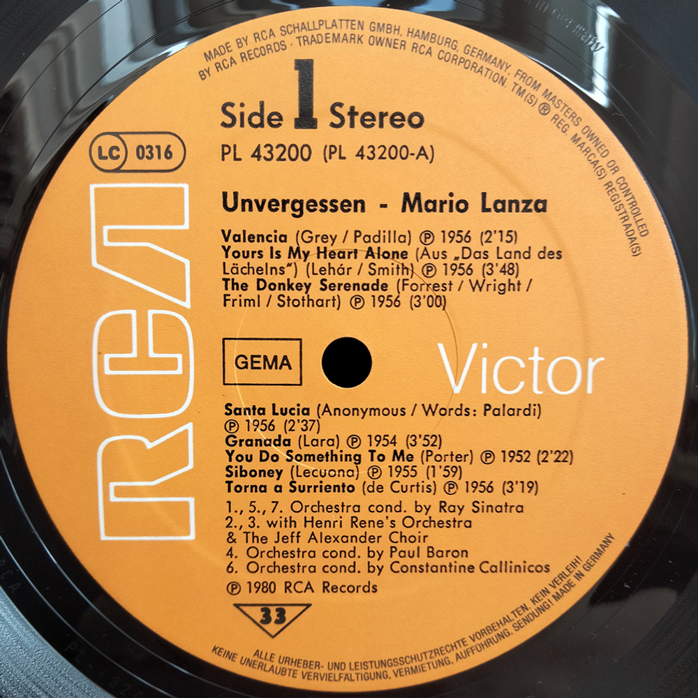 Mario Lanza / Unvergessen (LP)