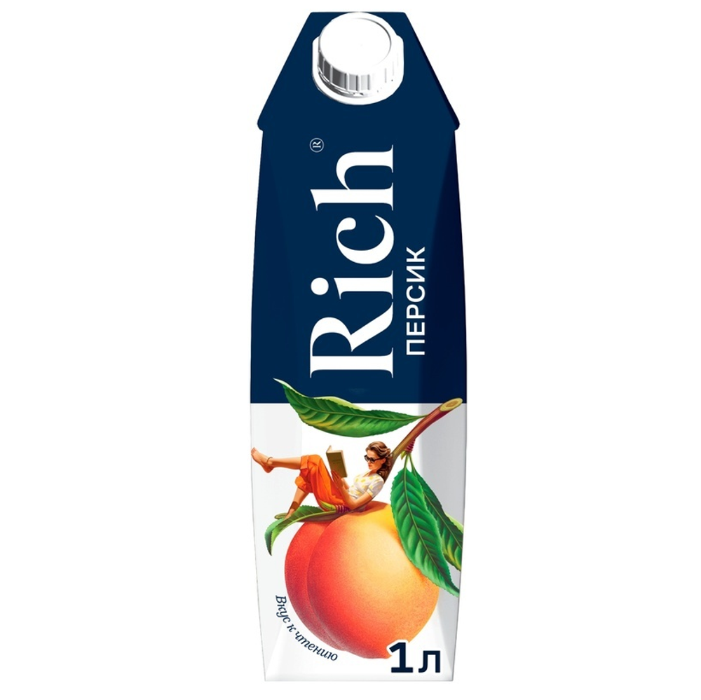 Сок Rich Персик, Tetra prism 1 л.