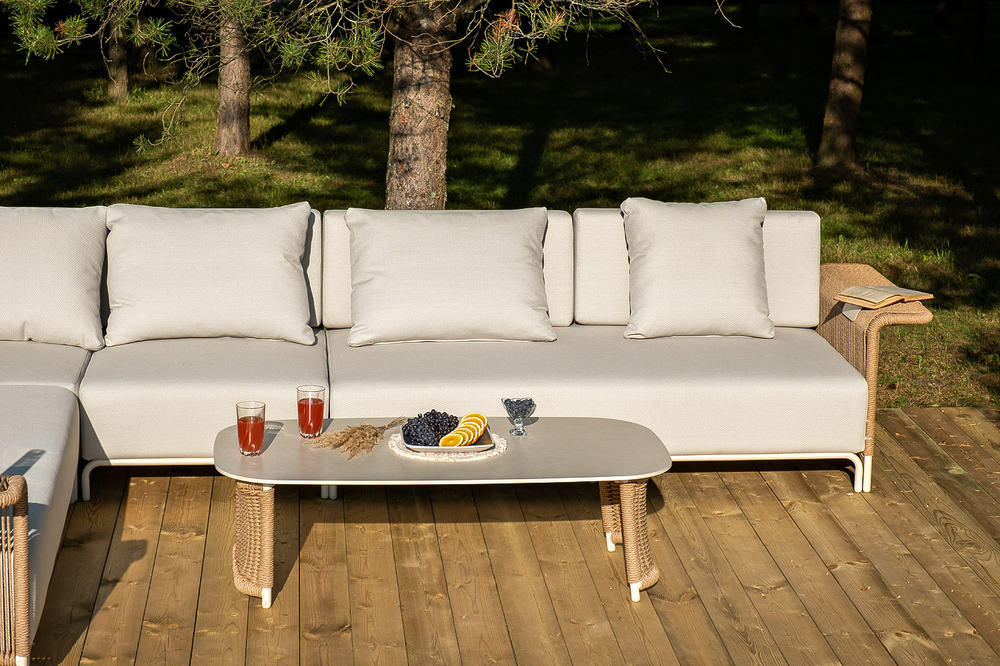 "Мальдивы" трансформирующаяся лаунж-зона из искусственного ротанга, цвет соломенный