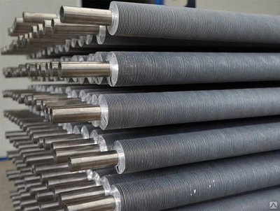 Теплоотдающий оребренный элемент труба d 25 мм, оребрение D 50 мм