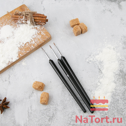 Кисти кондитерские для мелких деталей (набор 3 шт)