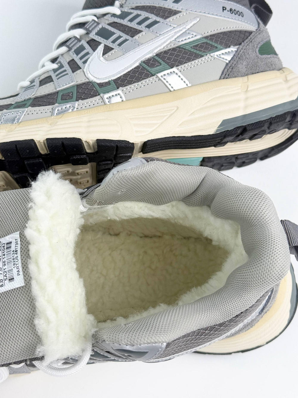 Кроссовки Nike P-6000 с мехом #B70 (сер.)