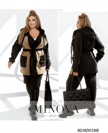 Костюм 2408-черный-бежевый Minova Фото 1