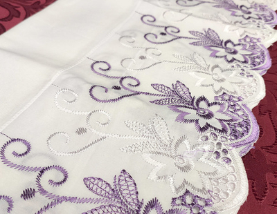 Рушник бязь с широким кружевом