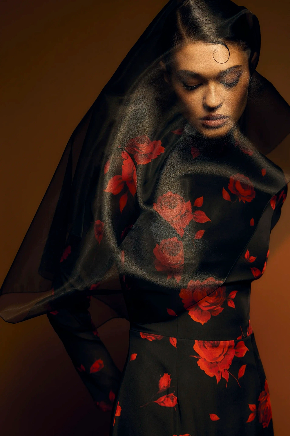 Рула макси (Rula maxi), платье макси из молочного шифона с цветочным принтом