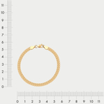 Браслет полновесный цепной из желтого золота 585 пробы с плетением "Двойной Бисмарк" без вставок (арт. НБ 15-073 0.35)