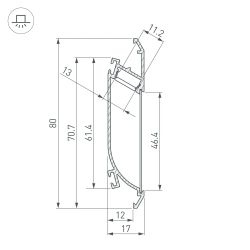 Профиль K-WALL-2000 ANOD (Arlight, Алюминий) 021716