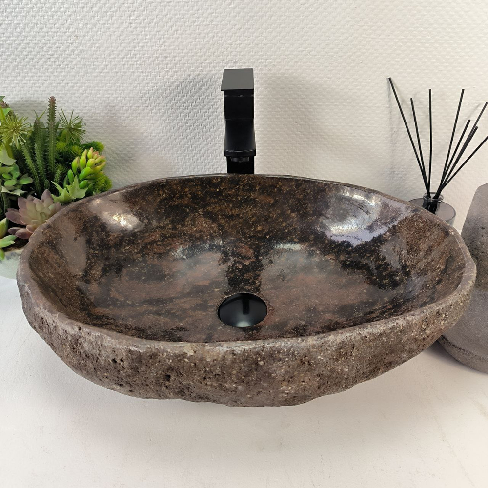 Раковина из речного камня RS-65230 53*37*15 0862