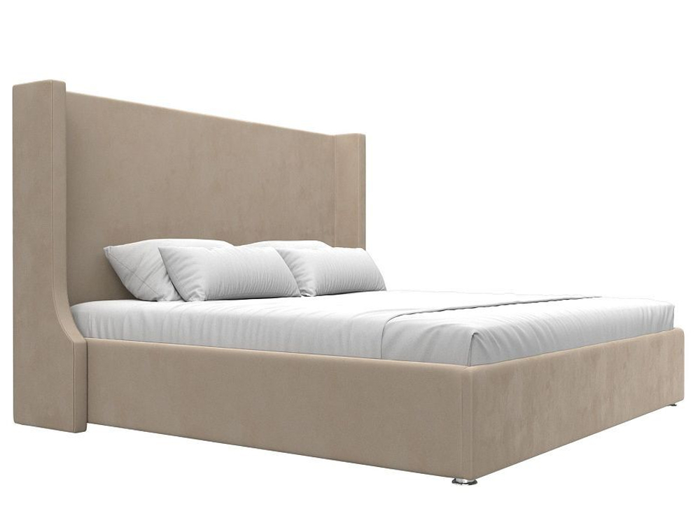 Кровать интерьерная Ларго 200, Бежевый, Велюр, 120744