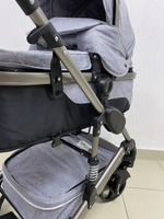 Детская коляска 3в1 LUXMOM 555-W чёрный текстиль