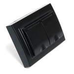 Розетка 2-местная с/з с крышкой, STEKKER, PST16-9015-03, 250В, 16А, серия Эрна, черный 49138