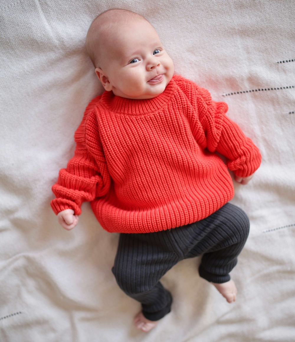 Джемпер вязаный oversize красный