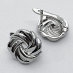 Ювелирные швензы с родиевым покрытием, размер 14*14 мм, цена за пару