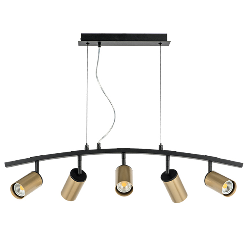 LR735405 Люстра RULLO 5х50W GU10 ЧЕРНЫЙ/ЗОЛОТО (571735+214440-5)