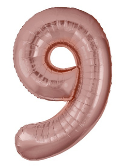 Цифры 102 см "Розовое золото металлик" слим (slim)