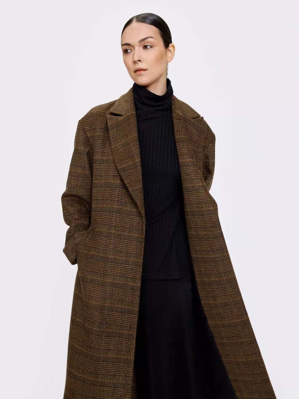 Пальто-халат в клетку ola ola OLA OLA