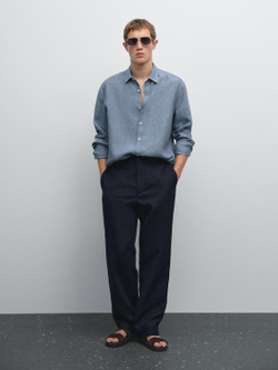 Massimo Dutti Рубашка прямого кроя, небесно-голубой