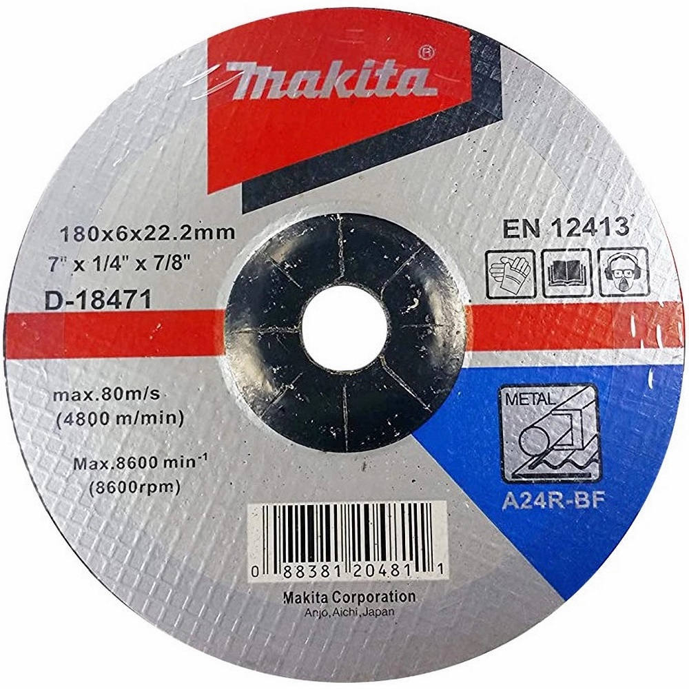 Диск абразивный Makita 180*6*22,2 шлифовальный   D-18471