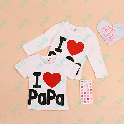 Футболка детская однотонная с принтом сердца и надписью