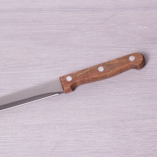 Нож кухонный универсальный из нержавеющей стали Kamille KM 5309 (лезвие 12 см, рукоятка 10 см) с деревянной ручкой