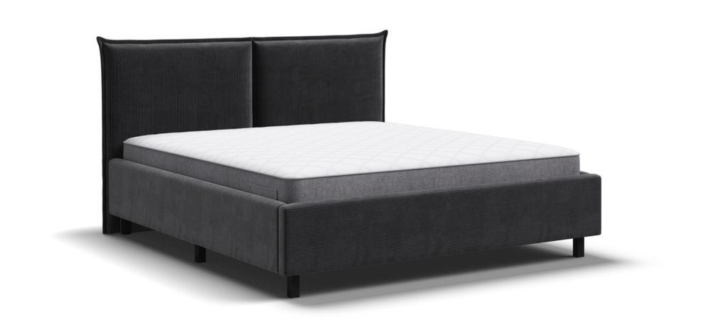 Лео Кровать 160 Вельвет Корд графит