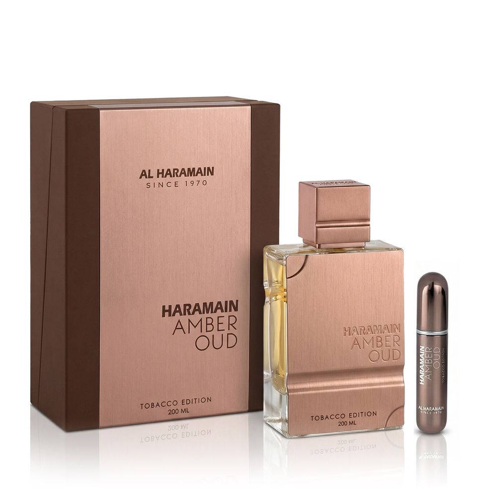 Al Haramain Amber Oud Tobacco Edition EDP 200 ml + Pocket Spray Refillable (unisex)