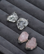 серьги кариатида с розовым кварцем