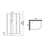 Душевая кабина Niagara Classic 120х80 L NG-3512-14LBKT без гидромассажа