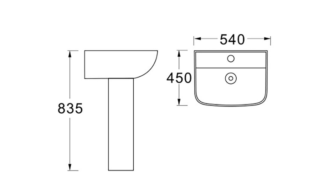 Раковина подвесная AQ5430-00 540*450, белая