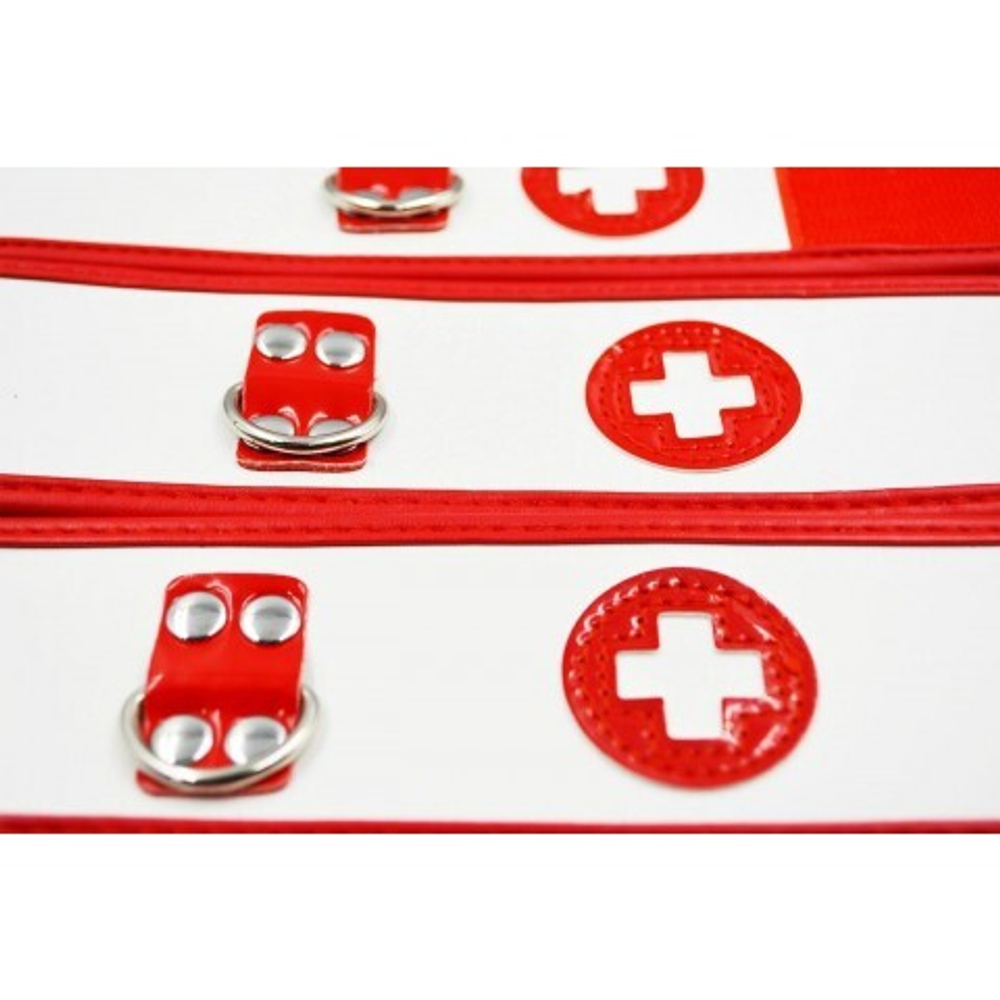 Фетиш набор "Медсестра" (наручники, оковы для ног, повязка на глаза)