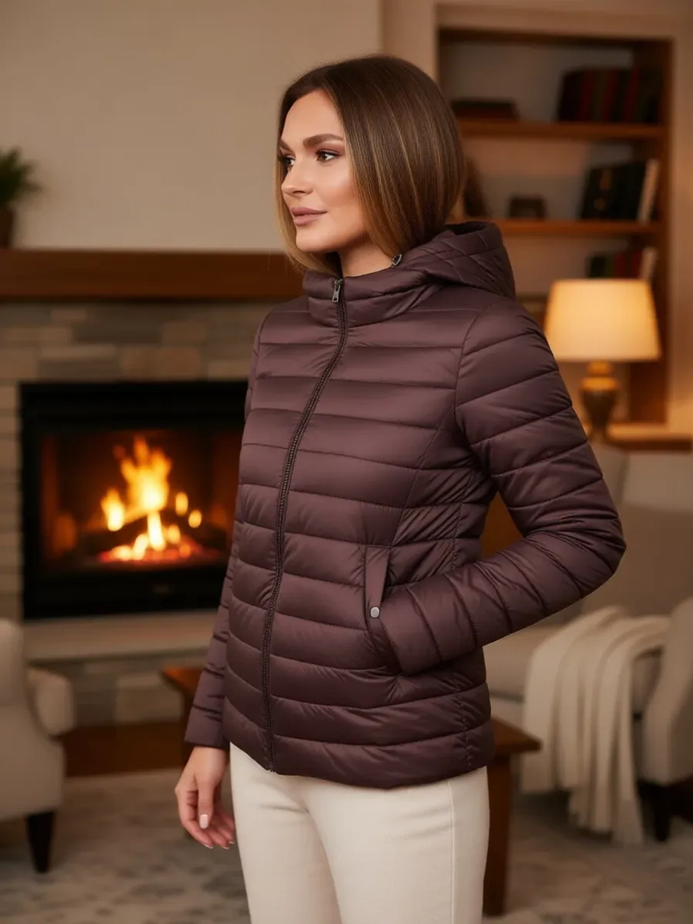 Куртка стеганая с капюшоном легкая